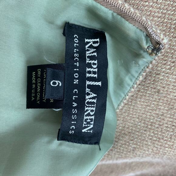 RALPH LAUREN Black Label Size 6 Beige Wool Blend Woven Sleeveless Dress - Picture 5 of 5